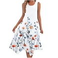 thumbnail image 2 of Lorytime Women's Casual Dresses Midi Dress Summer with Pocket Sleeveless Tank Dress Irregular Hem Hawaiian Sundress Calf Length Dresses Floral Print Round Neck Beach Dresses S, 2 of 6