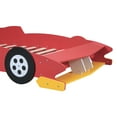 thumbnail image 4 of Kumix Full Size Race Car-Shaped Platform Bed with Shelves and Wheels, Wooden Platform Bed for Boys and Girls, Car-Shaped Floor Bed Frame for Bedroom, Full Size Floor Bed, Red, 4 of 7