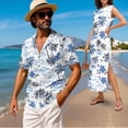 thumbnail image 2 of Uorisanigo Hawaii White Couples' Outfits Husban and Wife Clothing Short Sleeve Shirt for Men Size S Hawaiian Tops and Women's Summer Dress Maxi Beach Vacation Sundress, 2 of 8