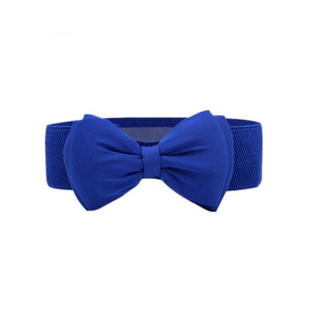 Minnieouse Cinturón de pajarita portátil para mujer, cinturón elástico a la moda para fiestas y banquetes, banda de cintura ajustable de cuero PU de Cinturones Azul claro Minnieouse PS9259-08