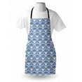 thumbnail image 3 of Indigo Apron Ancient Victorian Style Ethnic Floral Design Vintage Print, Unisex Kitchen Bib Apron with Adjustable Neck for Cooking Baking Gardening, Petrol Blue Turquoise and White, by Ambesonne, 3 of 3