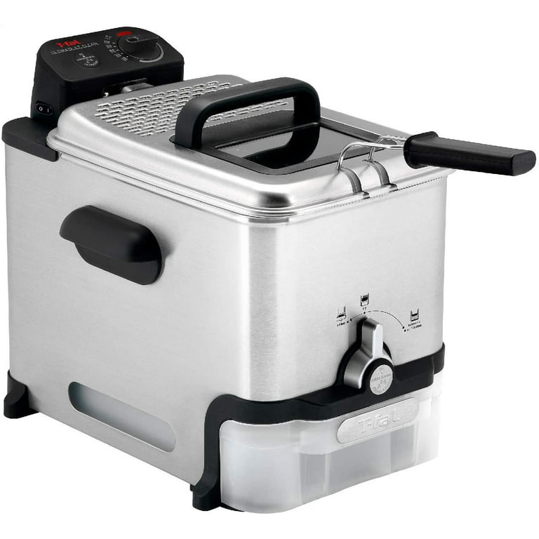 T-fal Deep Fryer with Basket, Stainless Steel, Easy to Clean Deep Fryer,  Oil Filtration, 2.6-Pound, Silver, Model FR8000 MSRP $114.99 Auction