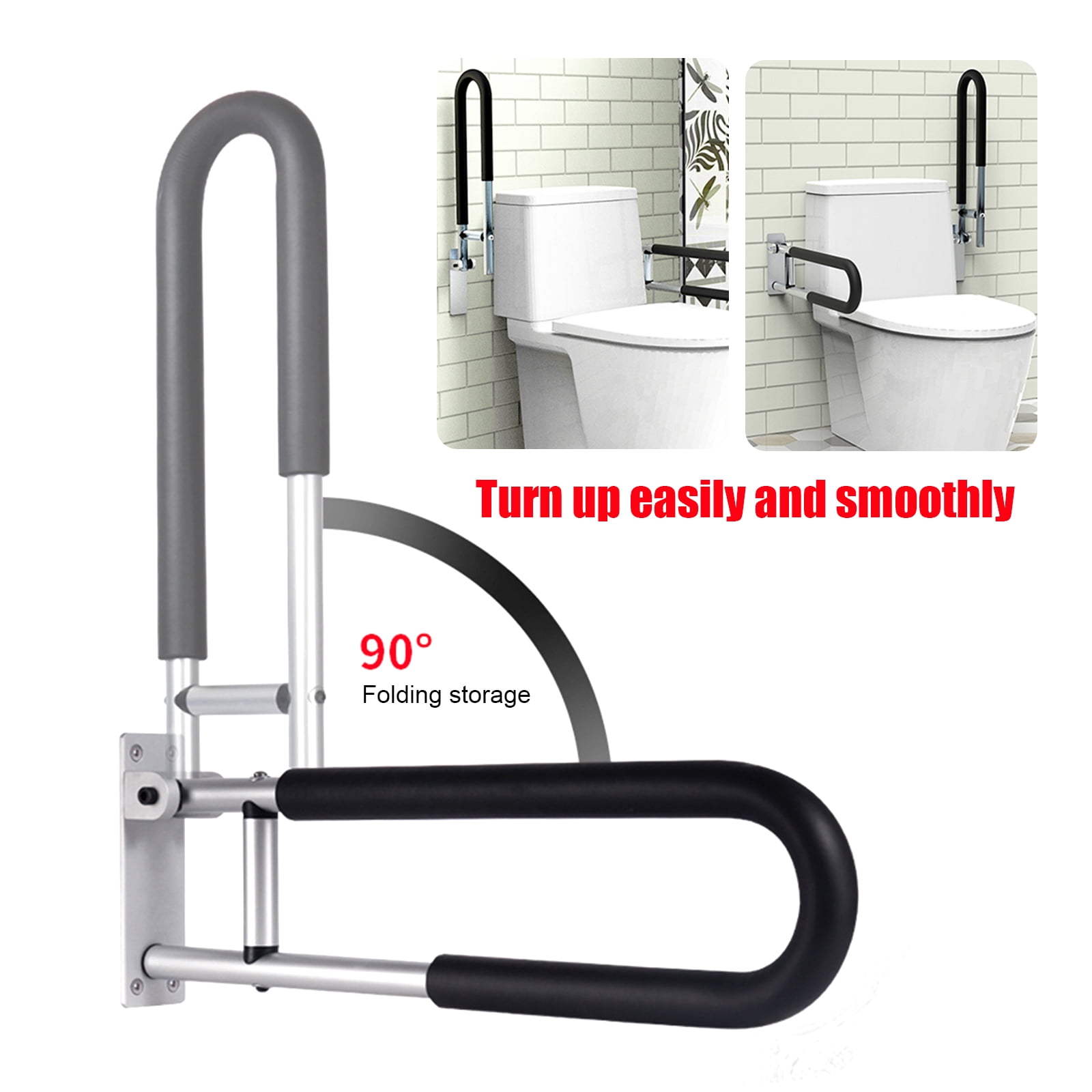 Two Color U-shaped Collapsible Stainless Steel Non-slip Safety Handle Disabled Elderly Barrier-free Handrail Bathroom Shower for Tub, Bathroom Handrail Bathroom Balance Bar Grab Bar Shower Handle 