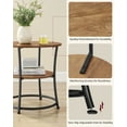 thumbnail image 2 of Round End Table with 2 Storage Shelves - Steel Frame Accent Table for Small Spaces, Rustic Walnut & Ink Black, 2 of 5