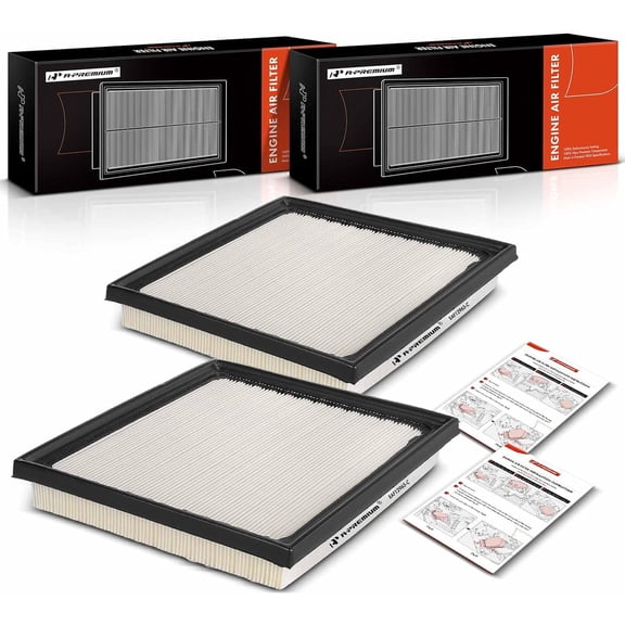 A-Premium 2-PC Engine Air Filter Compatible with Toyota Tundra 2022-2023, Sequoia 2023, 3.4L, Replace# 17801-F4010, 17801F4010