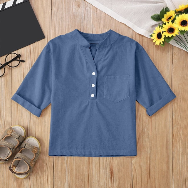 T-Shirts pour Filles, Manches Courtes, Tenues d'Été, Col Rond, Vêtements Mignons pour Filles de 6-7 Ans