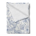 thumbnail image 2 of Floral Soft Flannel Fleece Blanket, Flourishing Daisies and Blooming Aster Flower Buds Sketched Illustration, Cozy Plush for Indoor and Outdoor Use, 50" x 70", Dark Teal and Coconut, by Ambesonne, 2 of 5