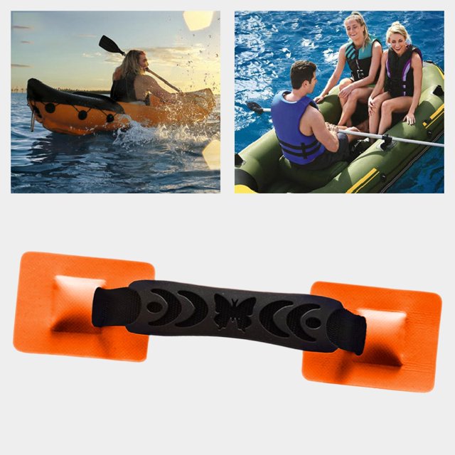 Ruiboury PVC Nylon Strap Armrest Grab Handle Inflatable Canoe Kayak for Orange 31x7CM 5Set