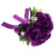 thumbnail image 5 of Ramo de flores artificiales, ramo de rosas falsas para dama de honor, ramo de novia hecho a mano con cinta de seda para centros de mesa de boda morados., 5 of 8