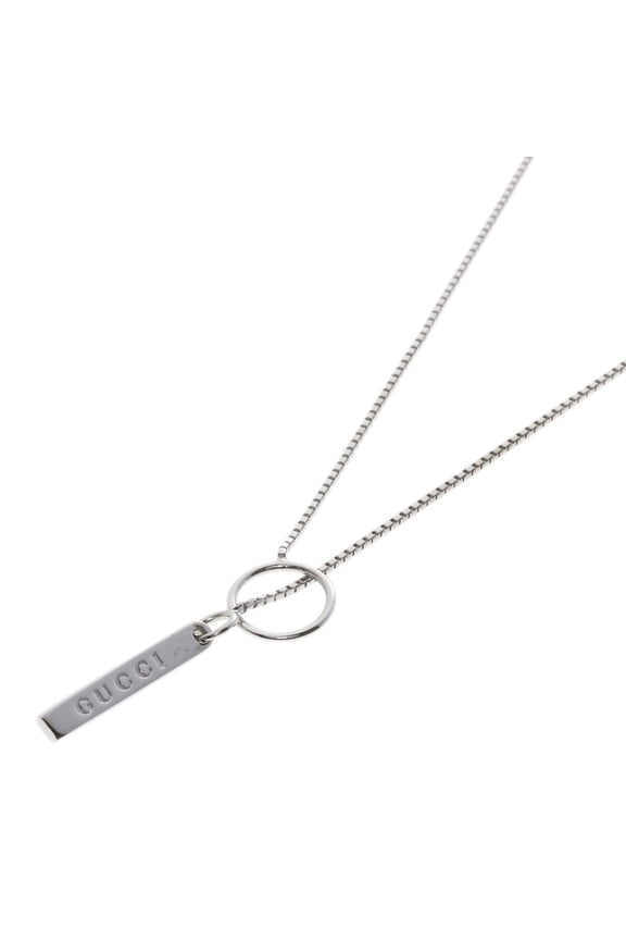 Pre-Owned Gucci Lariat Necklace 18K White Gold Women's GUCCI