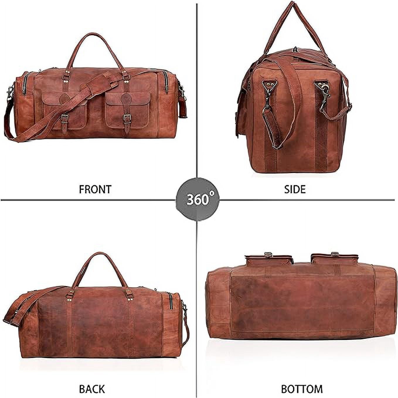 RUZIOON 30 inch Large duffel bags for men hold all leather travel bag overnight gym sports weekend bag