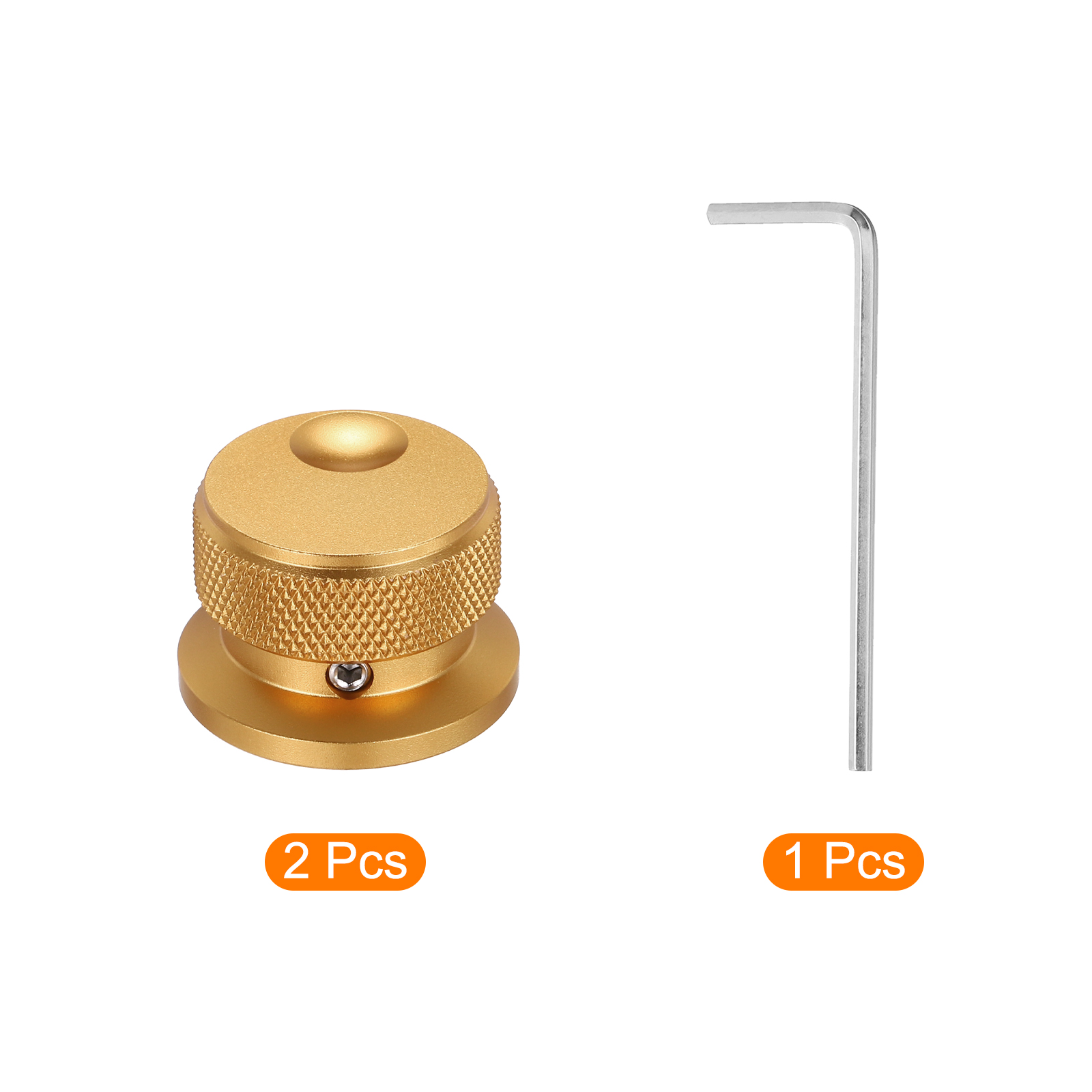 2 Pcs Aluminium Potentiometer Knobs, 1/4" (6mm) Universal Volume Tone Control Knobs with Oval Groove Indicator, 4/5" Gold(30x20mm)