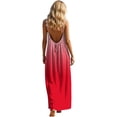 thumbnail image 6 of Women's Summer Boho Maxi Dress Backless Spaghetti Strap Ombre Gradient Flowy A-Line Sundress Lightweight Breathable Beach Vacation Cocktail Party Long Dress, 6 of 9