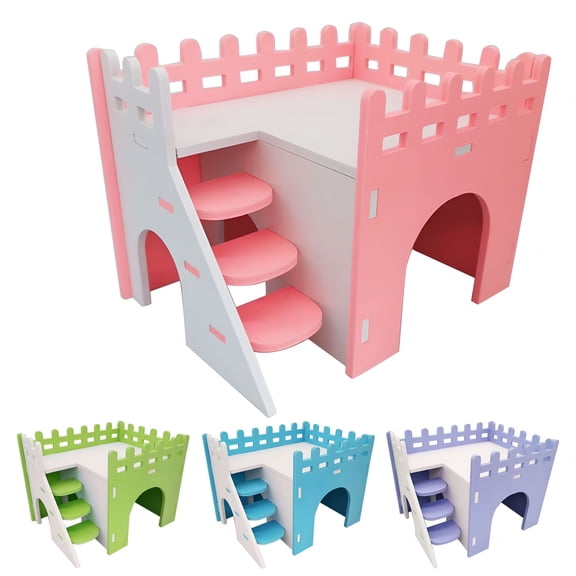 BESTSKY Hamster Hideout House Wooden Living Hut Exercise Funny Nest Toy for Mouse Chinchilla Rat Gerbil and Dwarf Hamster
