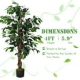 thumbnail image 6 of Gymax 4Ft Artificial Ficus Tree Fake Greenery Plant Home Office Decoration, 6 of 6