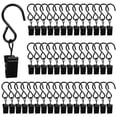 thumbnail image 1 of Paquete de 46 ganchos para cortinas, clips de metal, clips de luz para luces de cadena exteriores, ganchos para barra de cortina, clips pequeños para fotos, 1 of 7