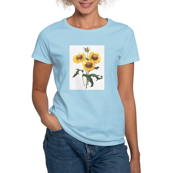 CafePress - Redoute Sunflowers T Shirt - Women's Classic T-Shirt