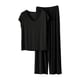 thumbnail image 3 of TaTaai Loose Solid Color T-shirt Pants Pajama Set, Women's Thick Warm Design, All Season Casual Home Work Outfit, Cold Gentle Wash, Line Dry Option Gift, 3 of 6