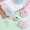 thumbnail image 5 of Summer Saving!Back_to_School Saving!School_Supplies!Under $1 dollars!Special Pencil Case Pouch, Cats Paw Shaped Plastic Pencil Case Multifunctional Stationery Organizer, Green, 5 of 9