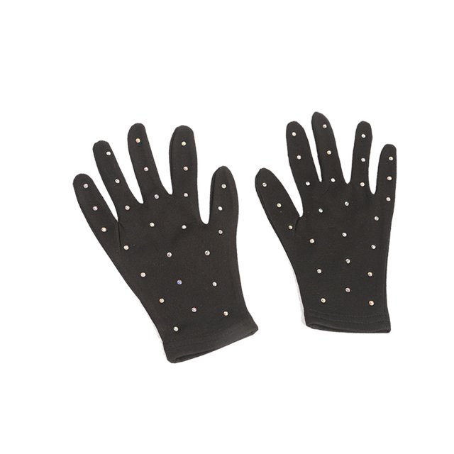 Minnieouse Guantes de muñeca de patinaje artístico brillante, mitones con diamantes de imitación transparentes, guantes de cristal cálidos, rendimiento Type9 NO9 Minnieouse AP011707-01