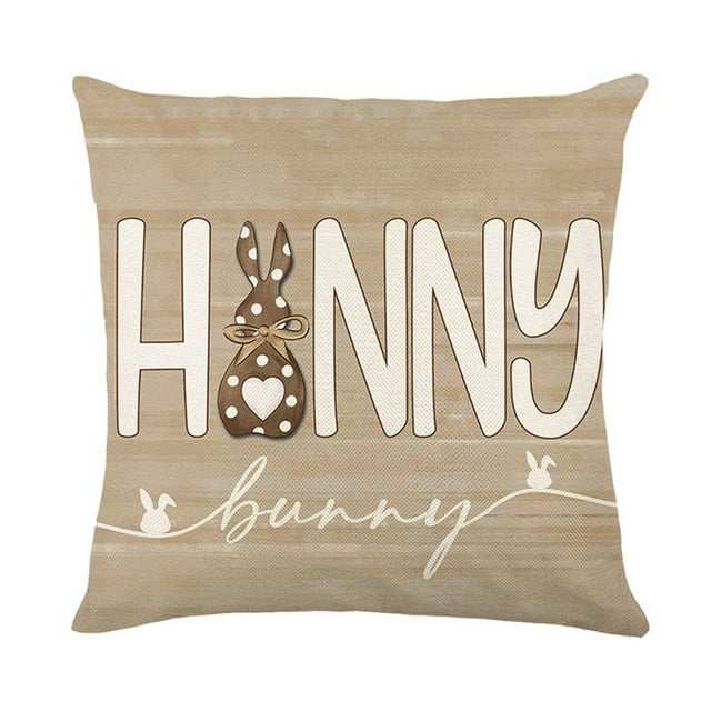 Coussin de Pâques en Lin Imprimé Décoration de Canapé Coussin de Chevet de Chambre