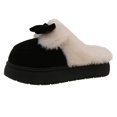 thumbnail image 1 of Nuevas zapatillas de mujer de terciopelo con lazo y suela gruesa de tacón plano de otoño e invierno | Zapatillas peludas modernas, sencillas y ligeras., 1 of 6