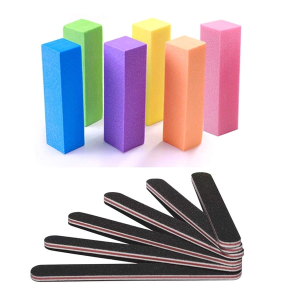Meidong Nail Files and Buffer Manicure Tools Kit Nail Polishing Buffer Block 100/180 Grit for Home Salon 12 Pcs