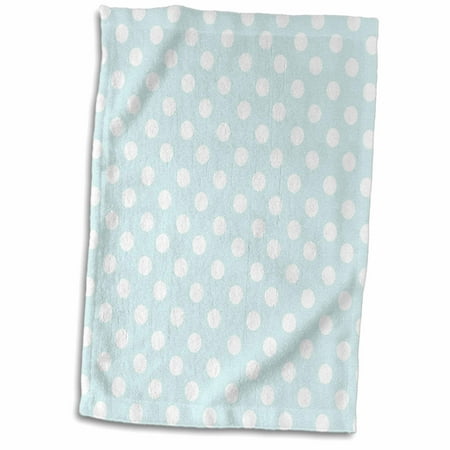 Blue Dot Furniture Toronto 3dRose White Polka Dot pattern on mint blue - Retro fifties cute dots - spots - pastel turquoise teal aqua - Towel, 15 by 22-inch ()