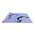 thumbnail image 2 of Ahgly Company Machine Washable Indoor Round Abstract Blue Modern Area Rugs, 3' Round, 2 of 4