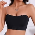 thumbnail image 6 of khonts,Women's Wireless Strapless Front Hook Closure Bras Non- Bandeau Push up Backless Breathable Everyday Bras Black XL, 6 of 9