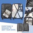 thumbnail image 3 of Zimtown Hardside Lightweight Spinner Dark Blue 3 Piece Luggage Set with TSA Lock, 3 of 13