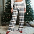 thumbnail image 6 of Women Winter Soild Color Pants Full Length Long Trousers Sports Pants with Plaid Print and Drawstring for Comfortable and Chic Look,Gray,M, 6 of 8