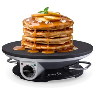Morning Star Electric Crepe Maker with Large 13 Non-stick Griddle Ideal  for Pancakes, Tortillas, Omelets, Quesadillas, Bacon & Lefse, with Batter  Spreader and Steel Handles 