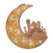 MOMOJIA Wood Eid Moon Led Light Night Lamp Hanging Lamp Decor Accessor