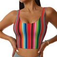 thumbnail image 2 of Uemuo Mexican Serape Blanket Stripes Pattern Women's Sports Bra - High Impact Support, Breathable, and Comfortable Athletic Bra for Running, Yoga, and Workouts, 2 of 9