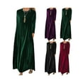 thumbnail image 2 of Gvmfive Women Plus Size Casual Long Sleeve Round Neck Velvet Maxi Dress, 2 of 4