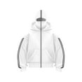 thumbnail image 2 of Dwelliawo Men's Balaclava Hoodie Zip Up Y2k Double Layered Hoodies with Eye Mask Built In Fashion Warm Face Hip Hop Jackets White L, 2 of 3