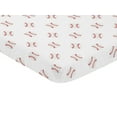 thumbnail image 2 of Red and White Baby Fitted Mini Portable Crib Sheet for Baseball Patch Sports Collection by Sweet Jojo Designs, 2 of 5