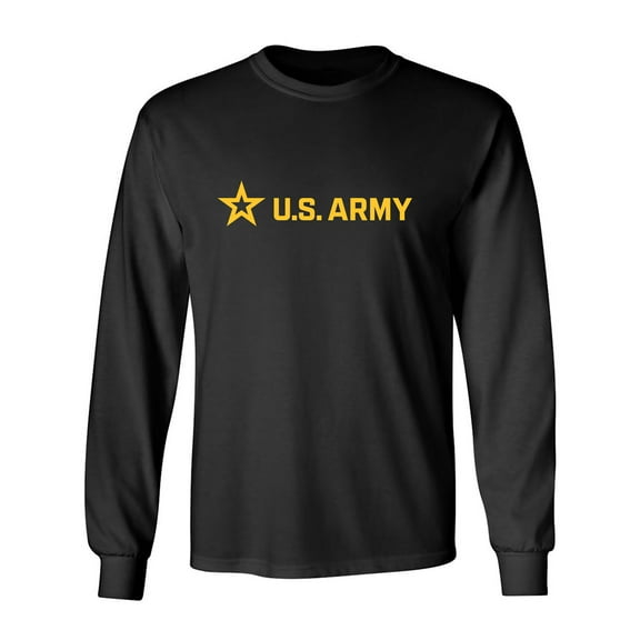 Sleek "US Army Star" Gold InkAdult Long Sleeve T-shirt
