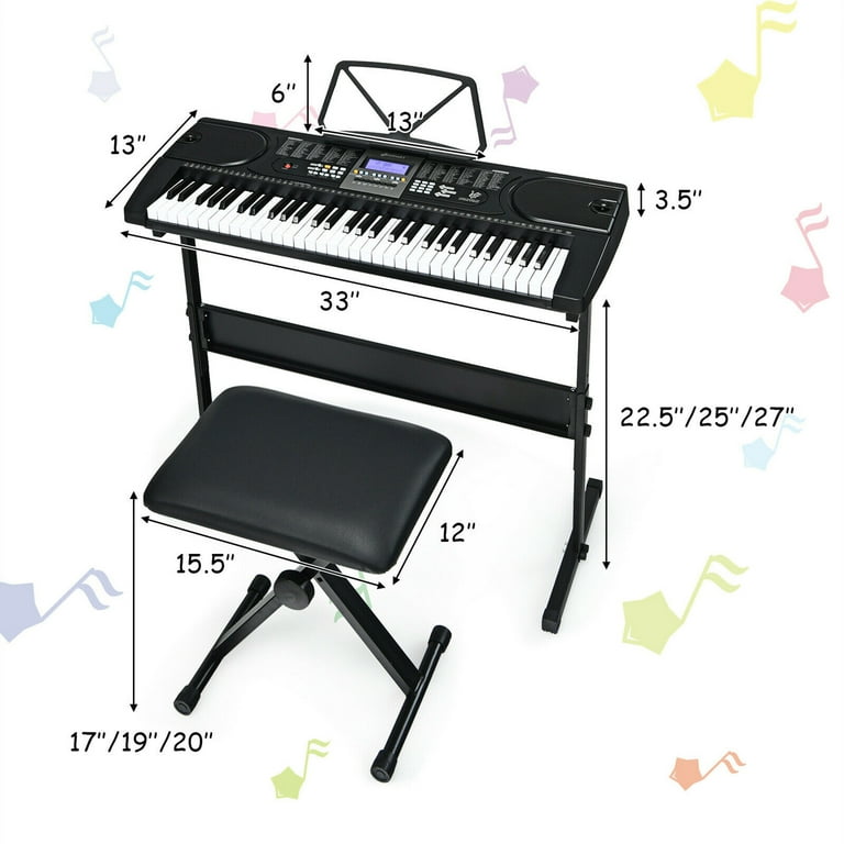 Gymax Fully Electric 61-Key Music Keyboard Piano Starter Set Gymax Fully Electric 61-Key Music Keyboard Piano Starter Set