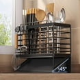 thumbnail image 3 of IWNTWY Utensil Holder for Kitchen Counter, Wall Mounted Stainless Steel Utensil Drying Rack with Automatic Drain Tray, 3 of 8