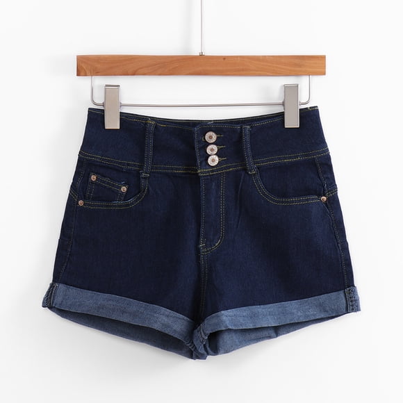 Blue Shorts for Women Low Waisted Washed Solid Short Mini Jeans Denim Pants Shorts