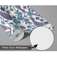 thumbnail image 6 of S4sassy Removable Nature-inspired Waterproof Wall Wrap, Wallcover, Pastel Bird & Floral Pattern Contact Paper for Walls, Cabinets, Self Adhesive Vinyl Wallpaper Roll- Purple (25"x360"), 6 of 8