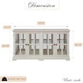 thumbnail image 3 of CKEASEAN 59"W LED Curio Cabinet with 7 Color Lights for Collectibles, Glass Display Cabinets with 4 Doors & Adjustable Shelves, Smartphone-Controlled, Vintage Storage TV Stand with for Living Room, 3 of 11