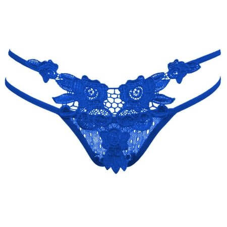 Gubotare Boxers For Women Women Low Rise G String Female T Back Thongs Underwear Ladies Breathable Briefs Girl Lingerie Blue One Size