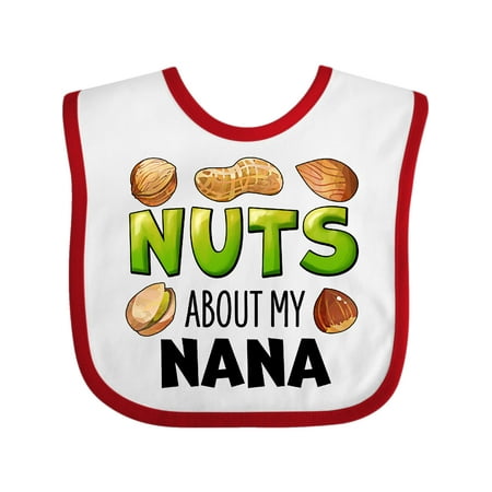 

Inktastic Nuts About My Nana Peanut Almond Pistachio Gift Baby Boy or Baby Girl Bib