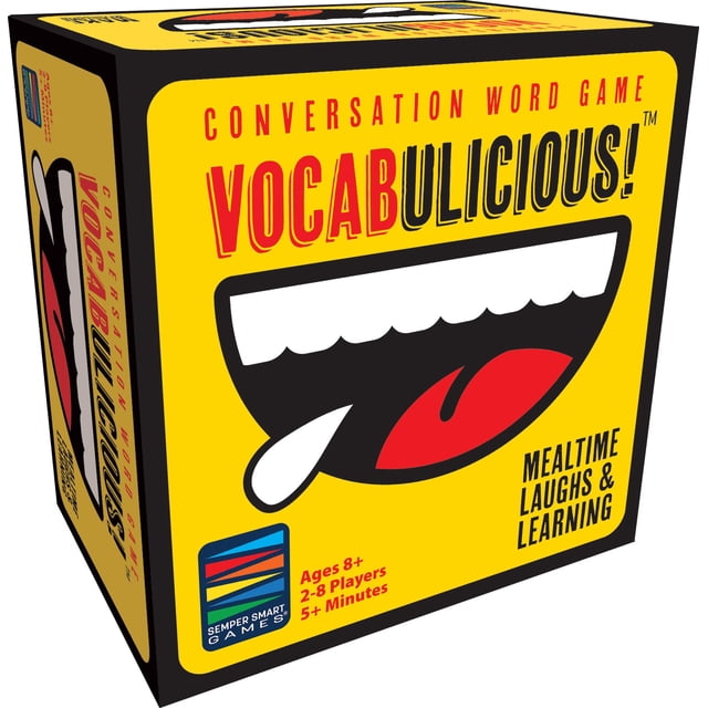 ¡Semper Smart Games Vocabulicioso! El juego de vocabulario y conversación que hace que la hora de comer sea más significativa.