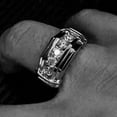 thumbnail image 2 of 1.00Ct Round Cut Simulated Diamond Wedding Band Ring Men's 14K White Gold Plated Silver, 2 of 3