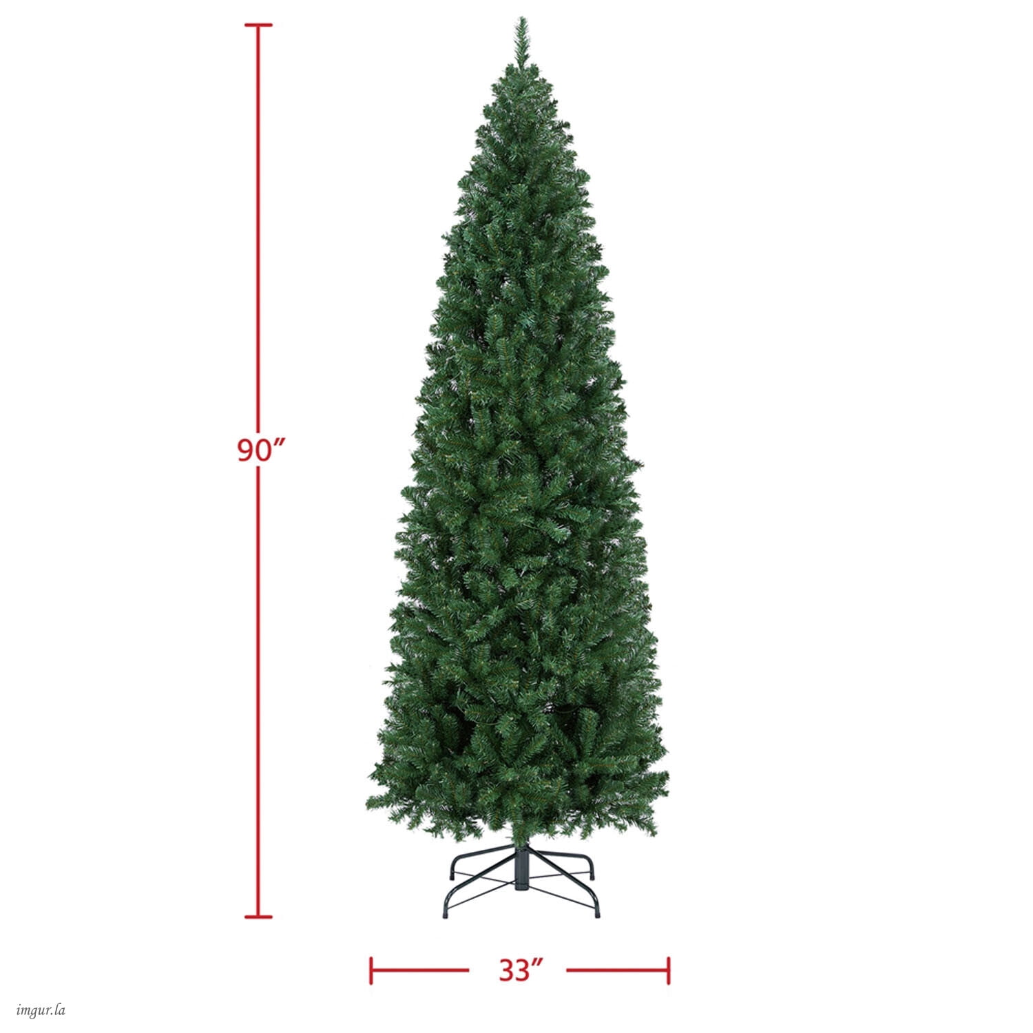 Alden Design 7.5FT Pre-lit Pencil Artificial Christmas Tree with Stand and 350 LED Lights,Green