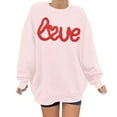 thumbnail image 2 of Women Valentines Sweatshirt Casual Love Theme Long Sleeve Crewneck Hoodless Tops Loose Comfortable Daily Loungewear Cute Sweatshirts for Women Pink L, 2 of 7